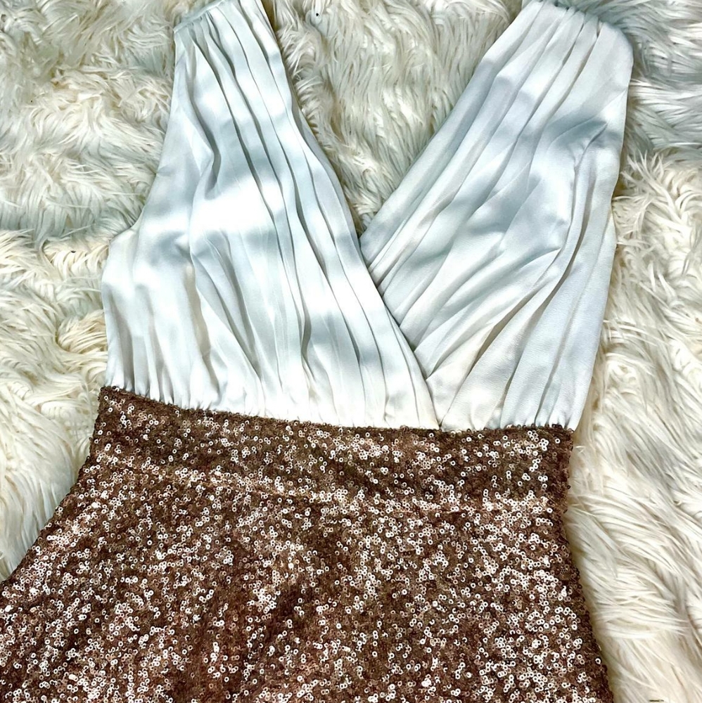 Double Zero white/gold cocktail dress sz small - Picture 3 of 7